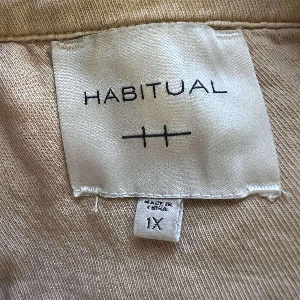 Habitual Utility Jacket‎ Woman Plus Size 1 X Cotton Kassidy Drawstring Waist Tan - Picture 4 of 6
